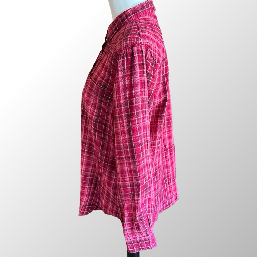 Ariat Shirt Women’s Large Red Plaid Relaxed Fit‎ Western Button Down Long Sleeve - Picture 3 of 11